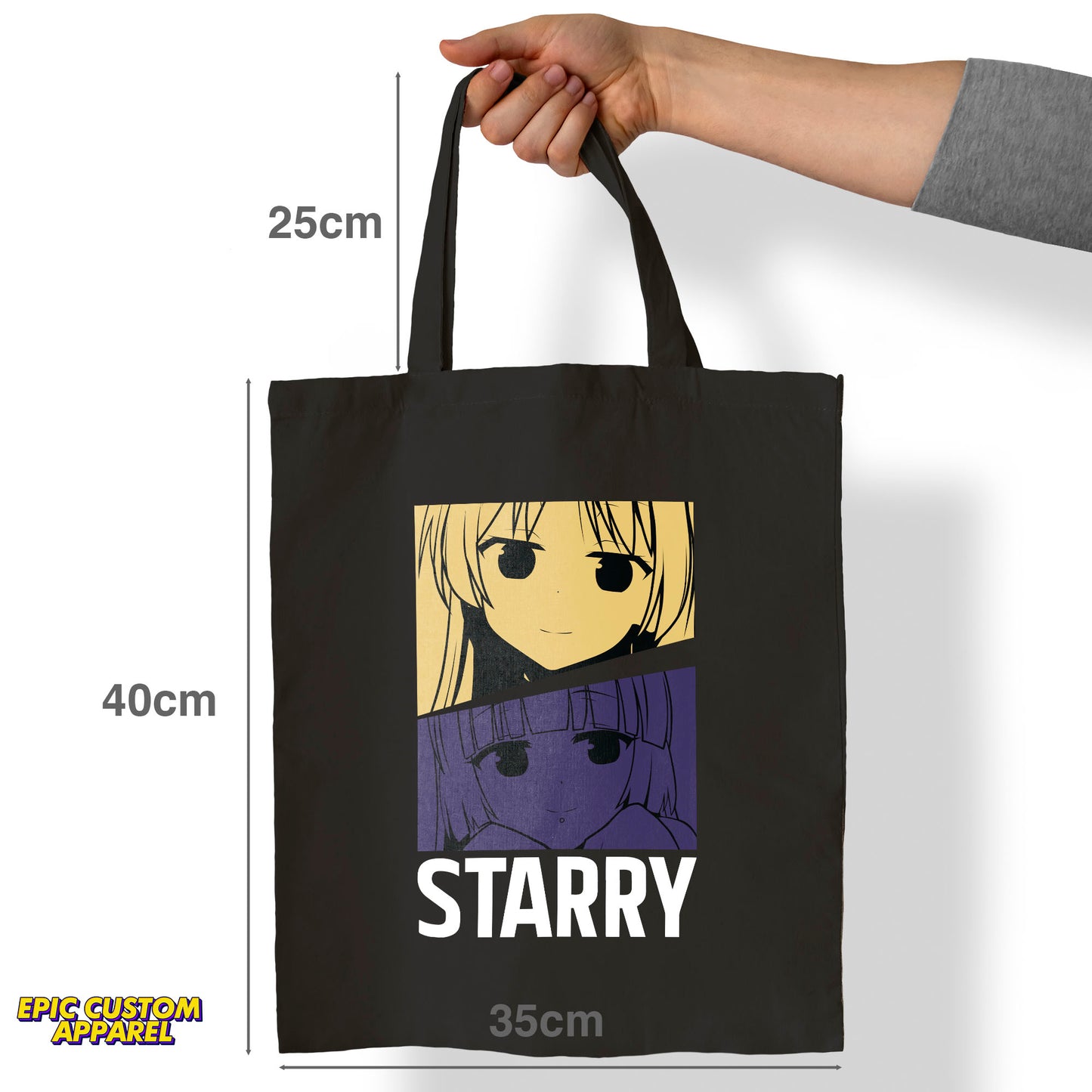 Bocchi The Rock Anime Printed Design 12oz Heavy Canvas Shoulder Tote Bag