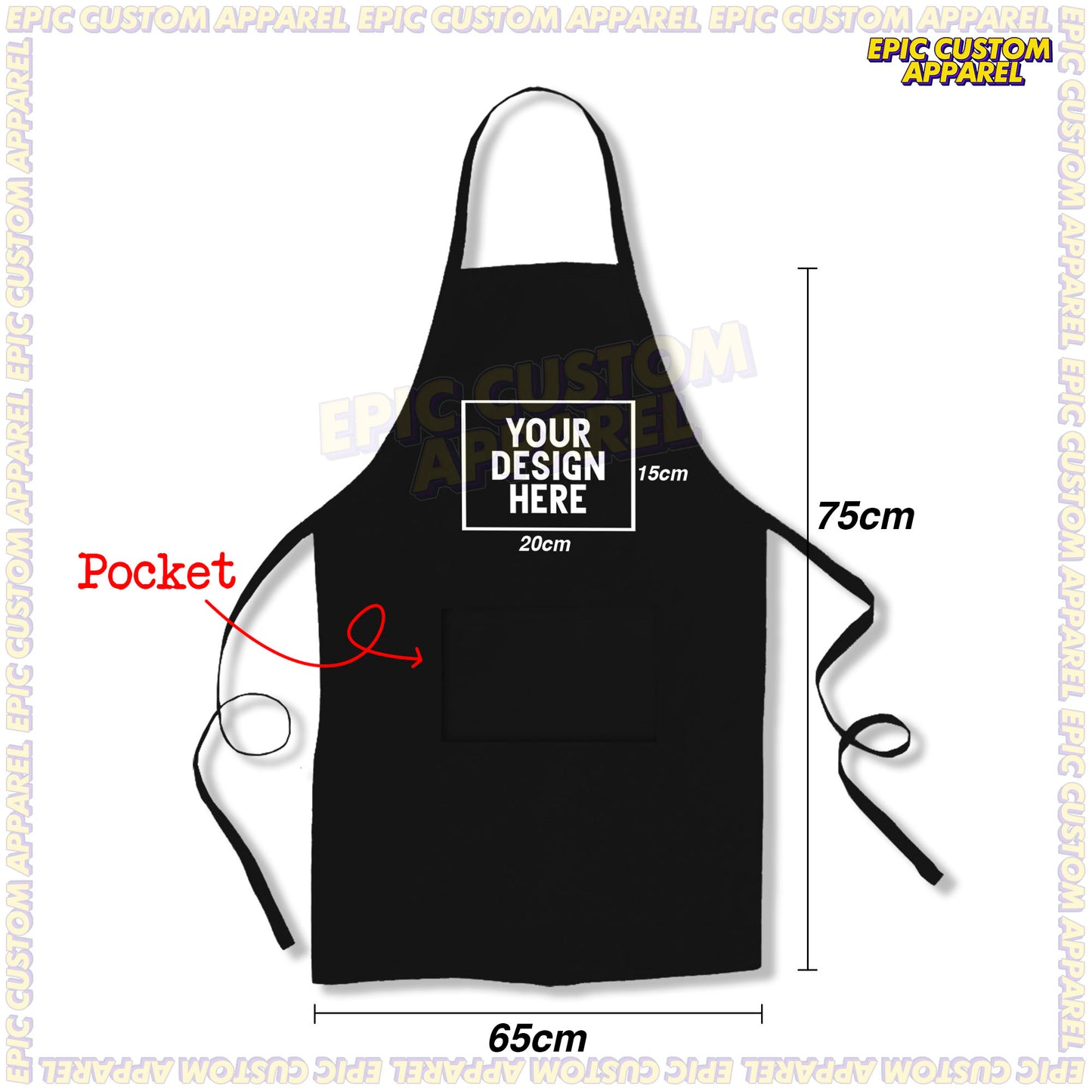 Custom Printed Polyester Waterproof Oilproof Lightweight Two Pockets Overall Apron