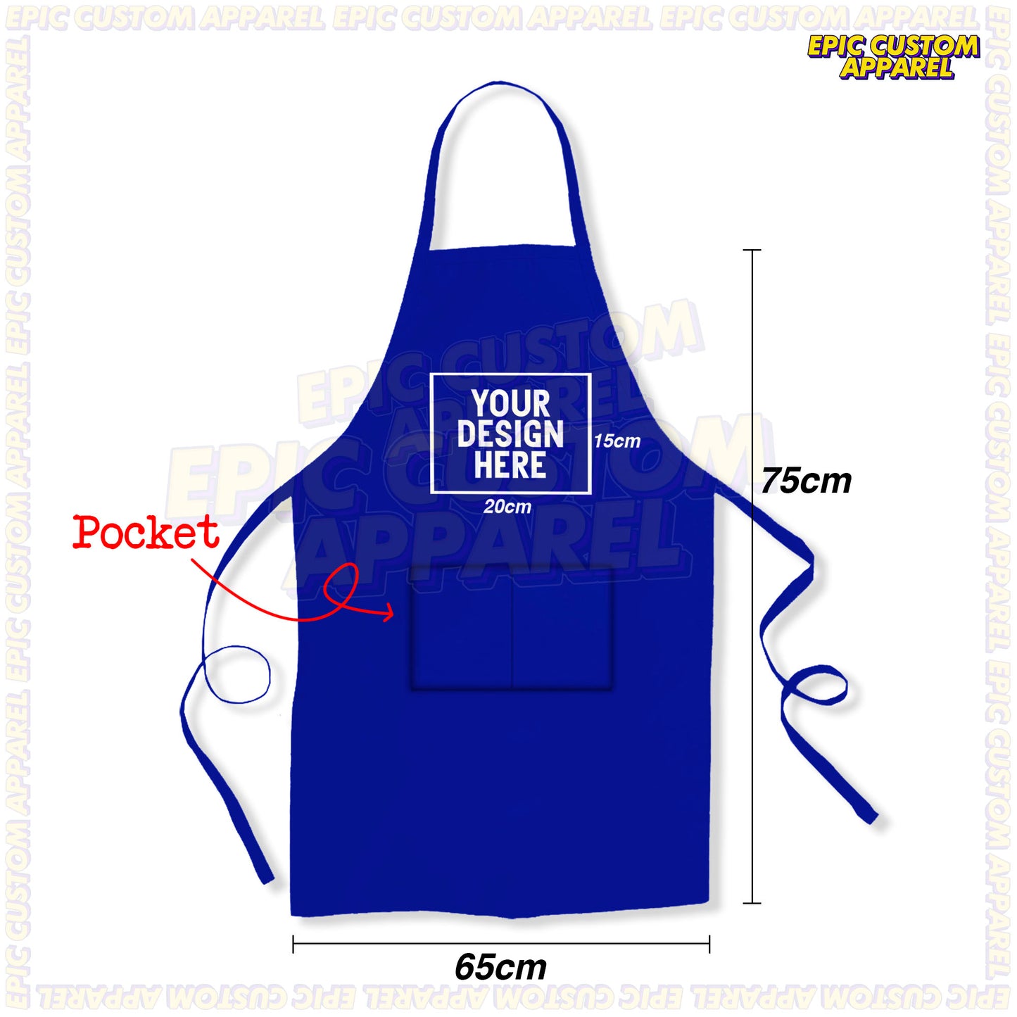 Custom Printed Polyester Waterproof Oilproof Lightweight Two Pockets Overall Apron