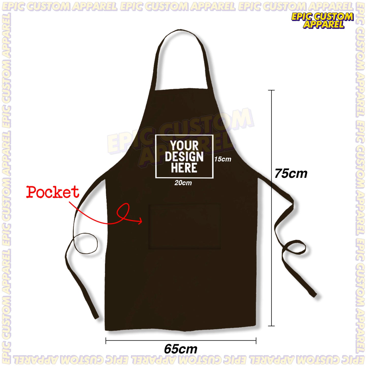 Custom Printed Polyester Waterproof Oilproof Lightweight Two Pockets Overall Apron