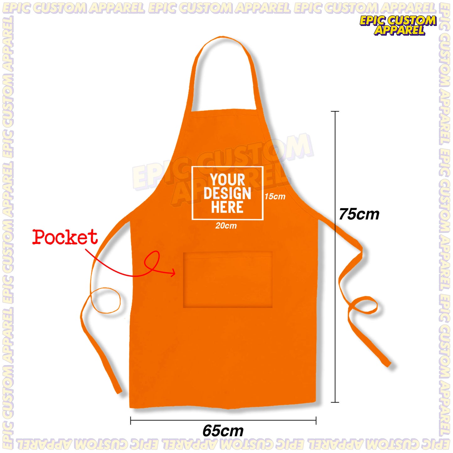 Custom Printed Polyester Waterproof Oilproof Lightweight Two Pockets Overall Apron