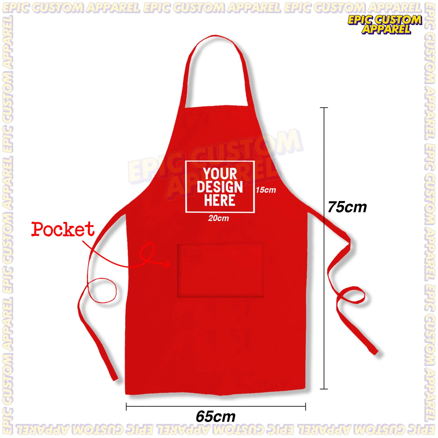 Custom Printed Polyester Waterproof Oilproof Lightweight Two Pockets Overall Apron