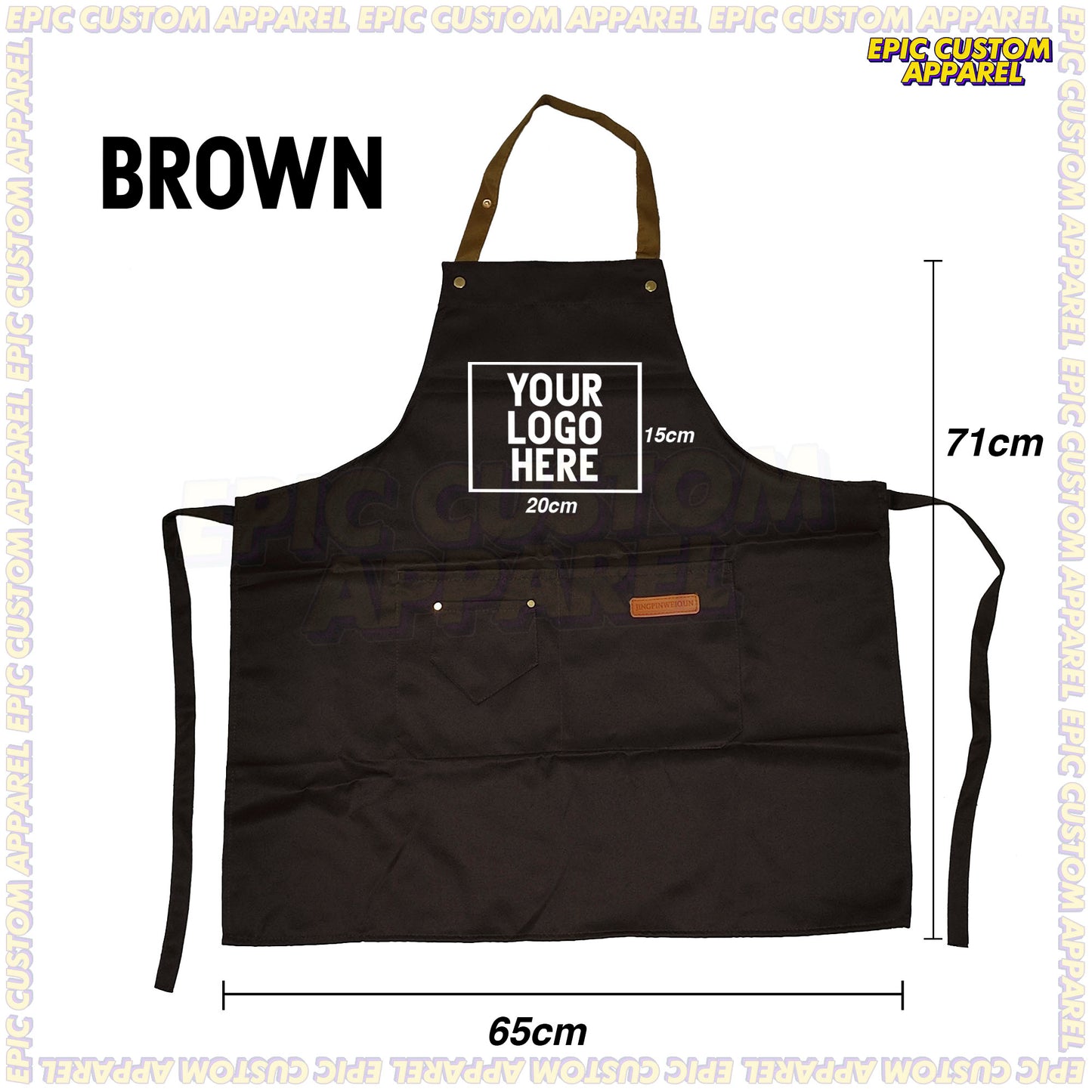 Custom Logo Premium Polyester Apron with Thick Adjustable Neck Strap