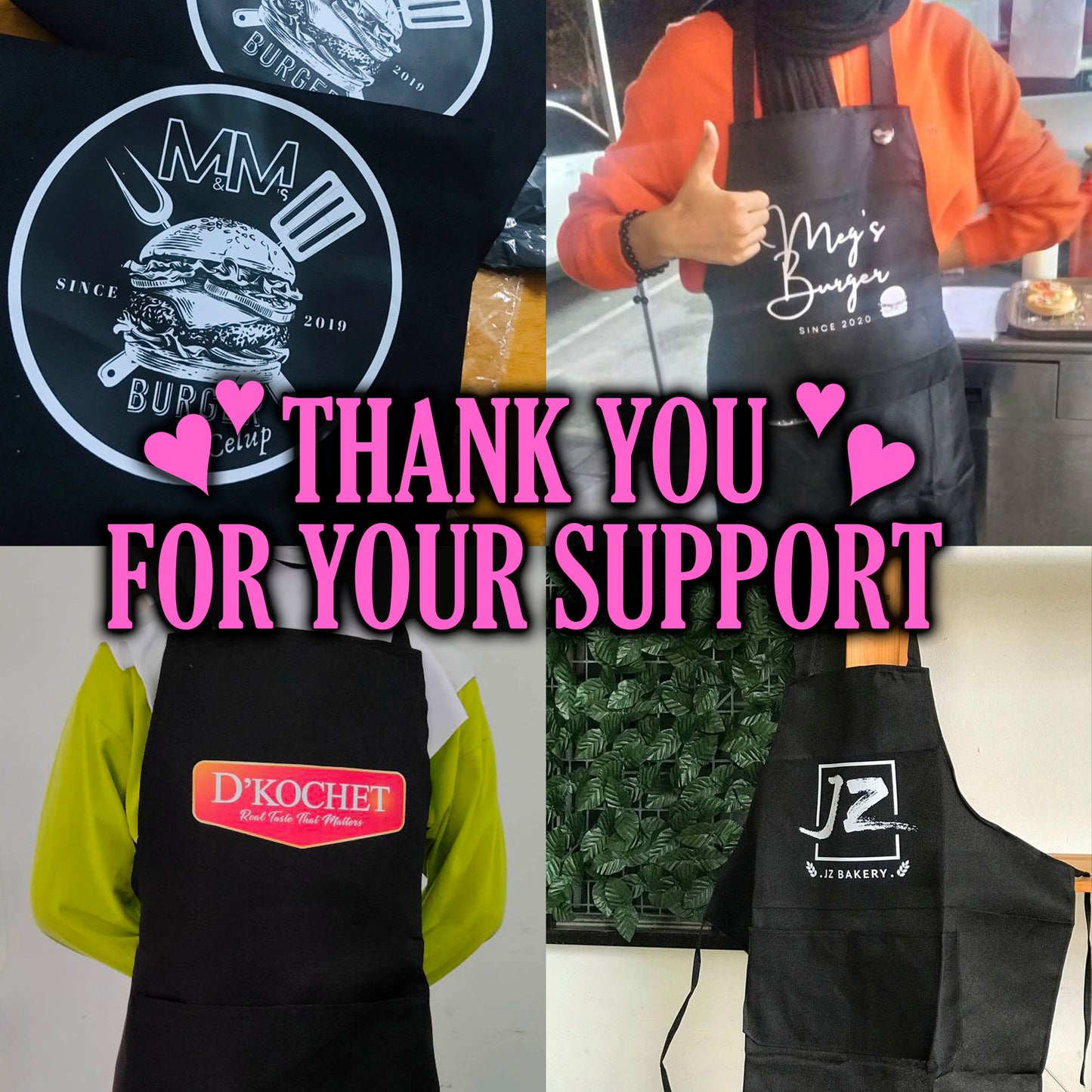 Custom Printed Polyester Waterproof Oilproof Lightweight Two Pockets Overall Apron