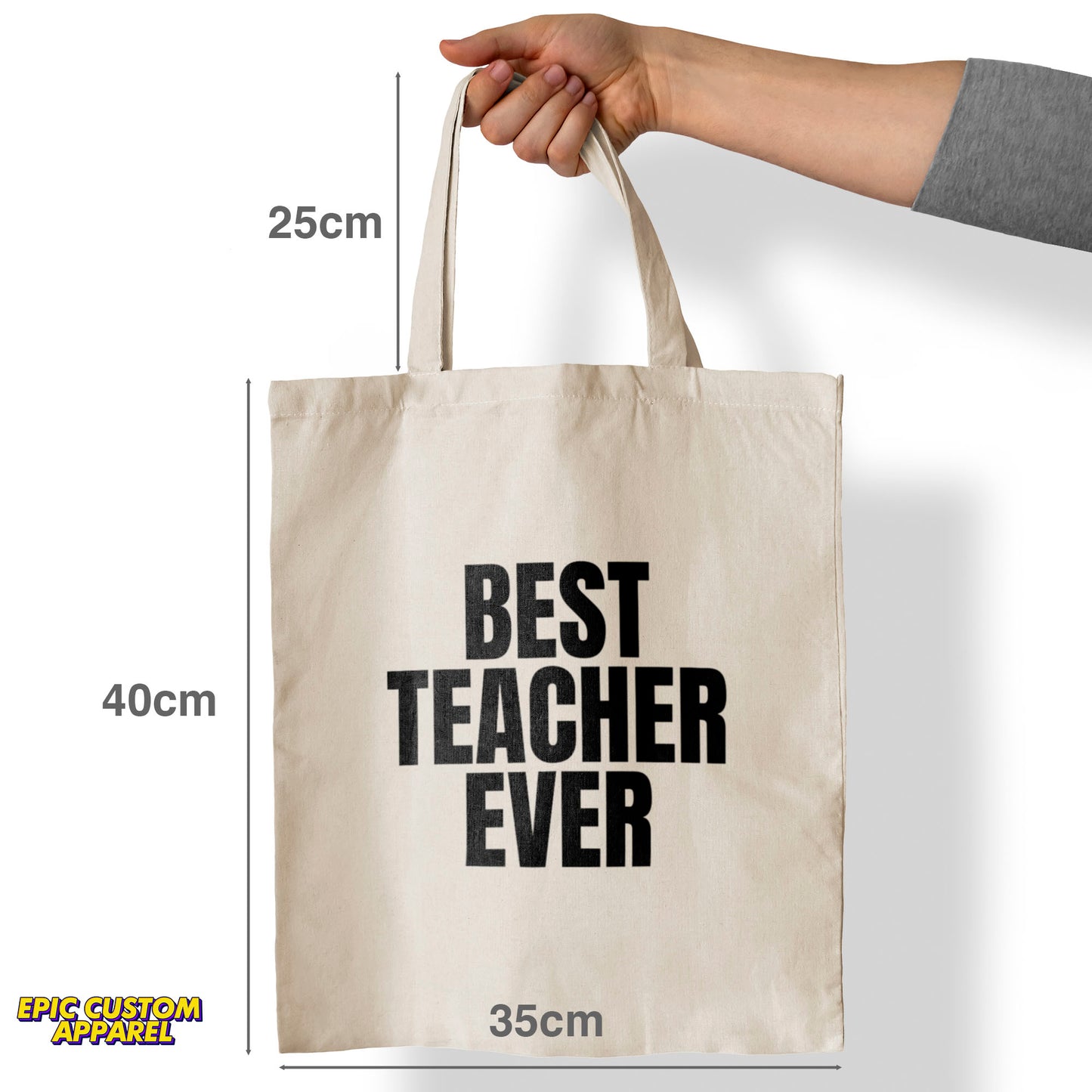 Teacher's Day Printed Design 12oz Heavy Canvas Shoulder Tote Bag