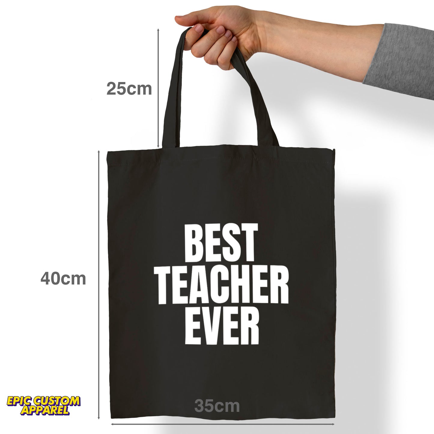 Teacher's Day Printed Design 12oz Heavy Canvas Shoulder Tote Bag