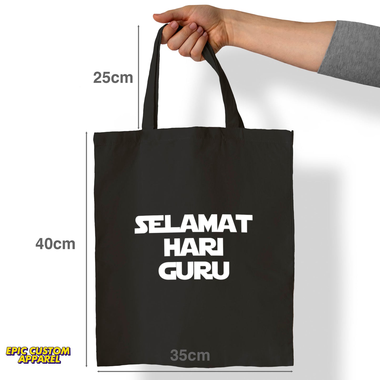 Teacher's Day Printed Design 12oz Heavy Canvas Shoulder Tote Bag