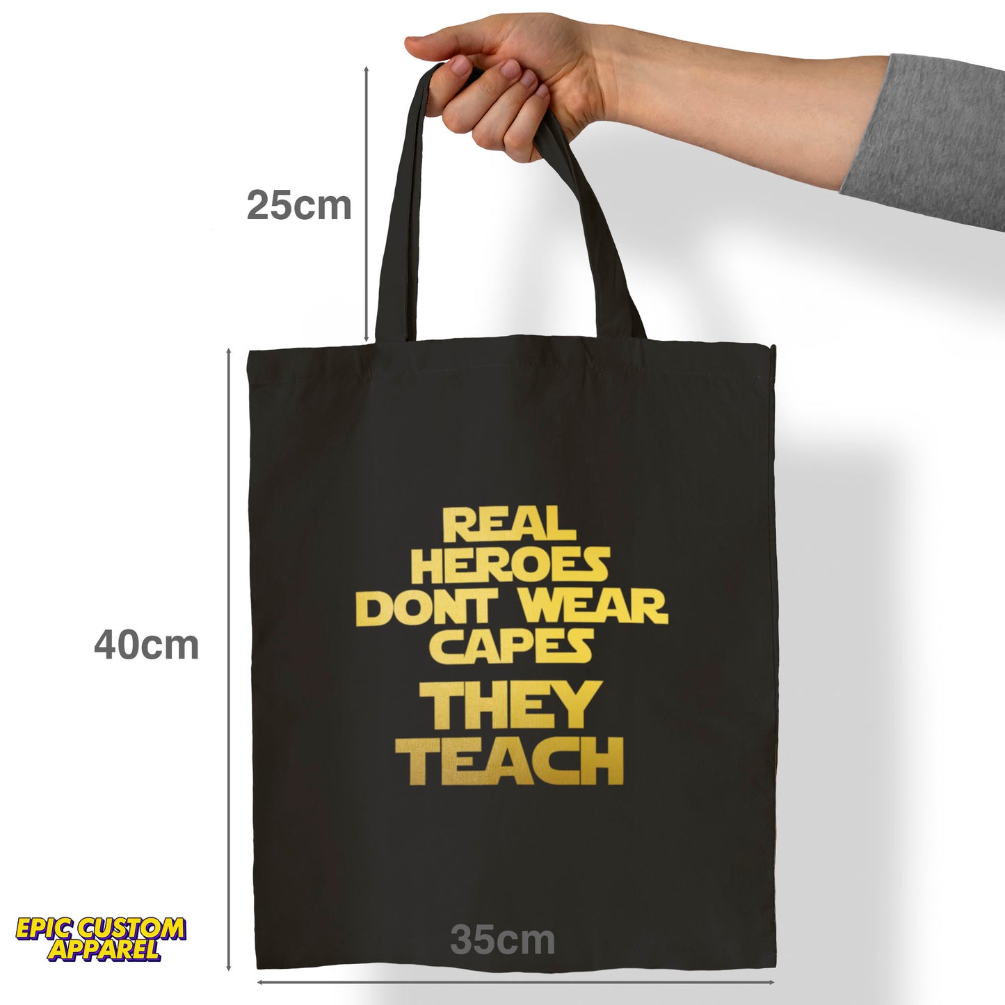 Teacher's Day Printed Design 12oz Heavy Canvas Shoulder Tote Bag