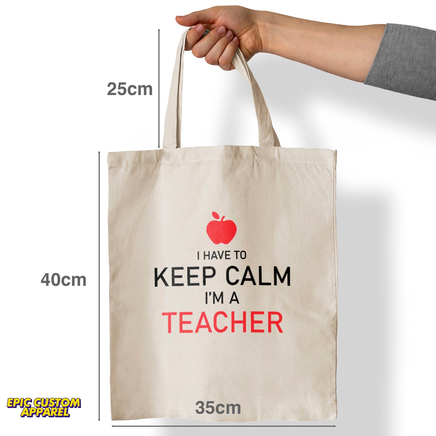 Teacher's Day Printed Design 12oz Heavy Canvas Shoulder Tote Bag