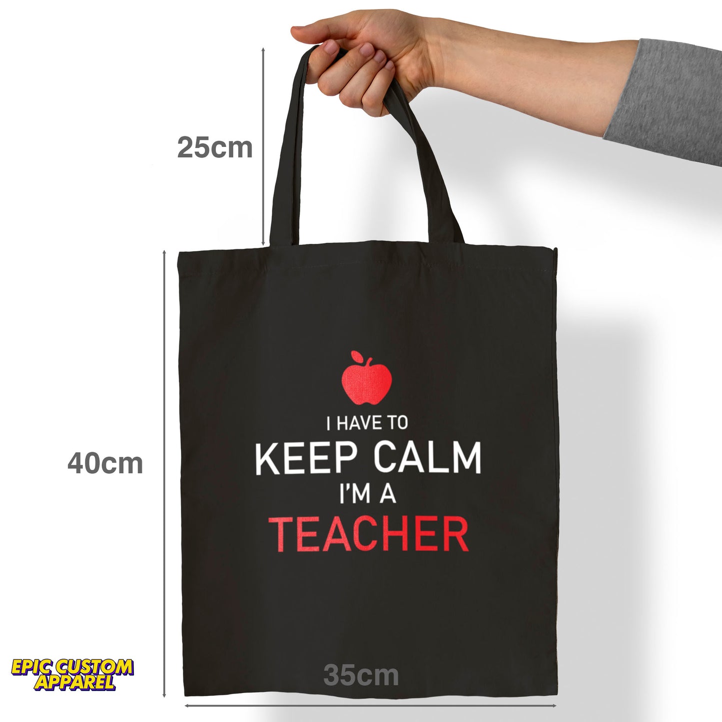 Teacher's Day Printed Design 12oz Heavy Canvas Shoulder Tote Bag