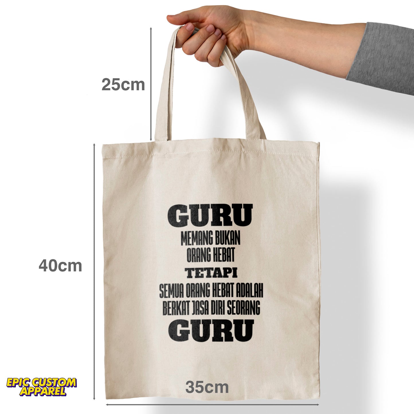 Teacher's Day Printed Design 12oz Heavy Canvas Shoulder Tote Bag