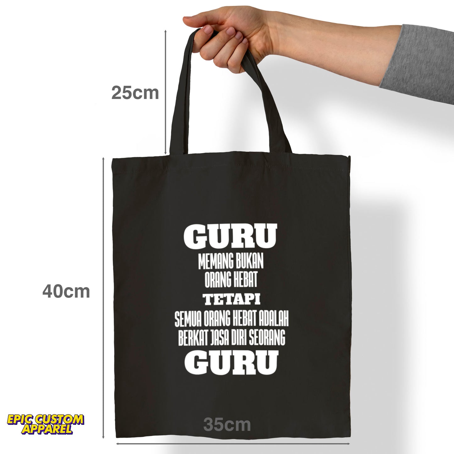 Teacher's Day Printed Design 12oz Heavy Canvas Shoulder Tote Bag