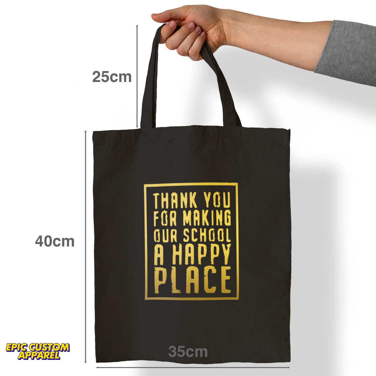 Teacher's Day Printed Design 12oz Heavy Canvas Shoulder Tote Bag
