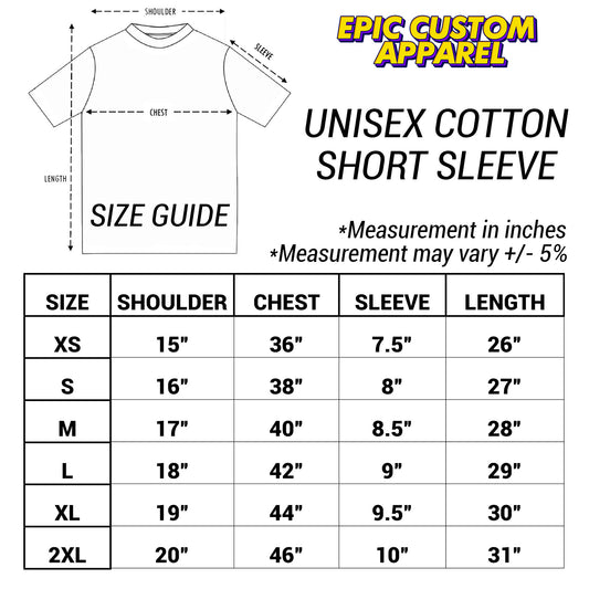 Size Guide - T-Shirts