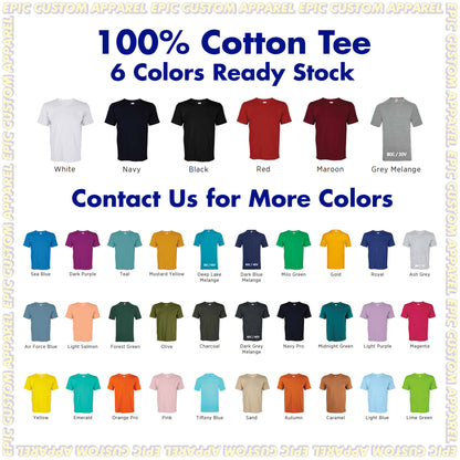 Business Logo Front Back Custom Printing Full Color Graphic Tee 100% Cotton Unisex T-Shirt Baju Kapas Sejuk