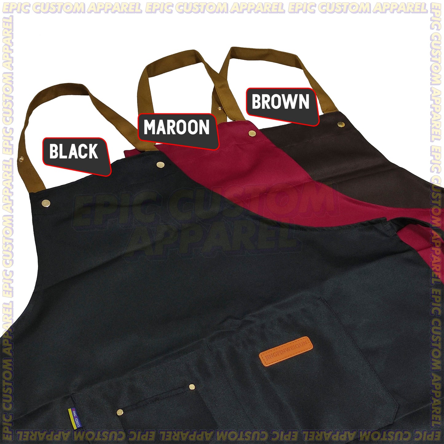 Custom Logo Premium Polyester Apron with Thick Adjustable Neck Strap