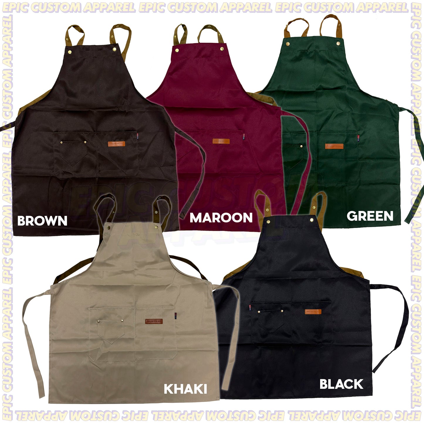 H Strap Premium Apron with Adjustable Strap Thick Polyester Waterproof Oilproof Business Bisnes F&B Workshop