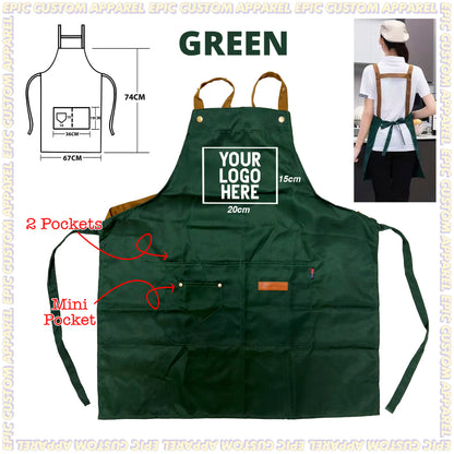 H Strap Premium Apron with Adjustable Strap Thick Polyester Waterproof Oilproof Business Bisnes F&B Workshop
