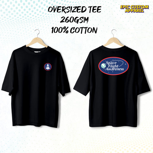 Space Flight Awareness Graphic Oversized Tee Baju Oversaiz 100% Thick Premium Cotton Unisex T-Shirt